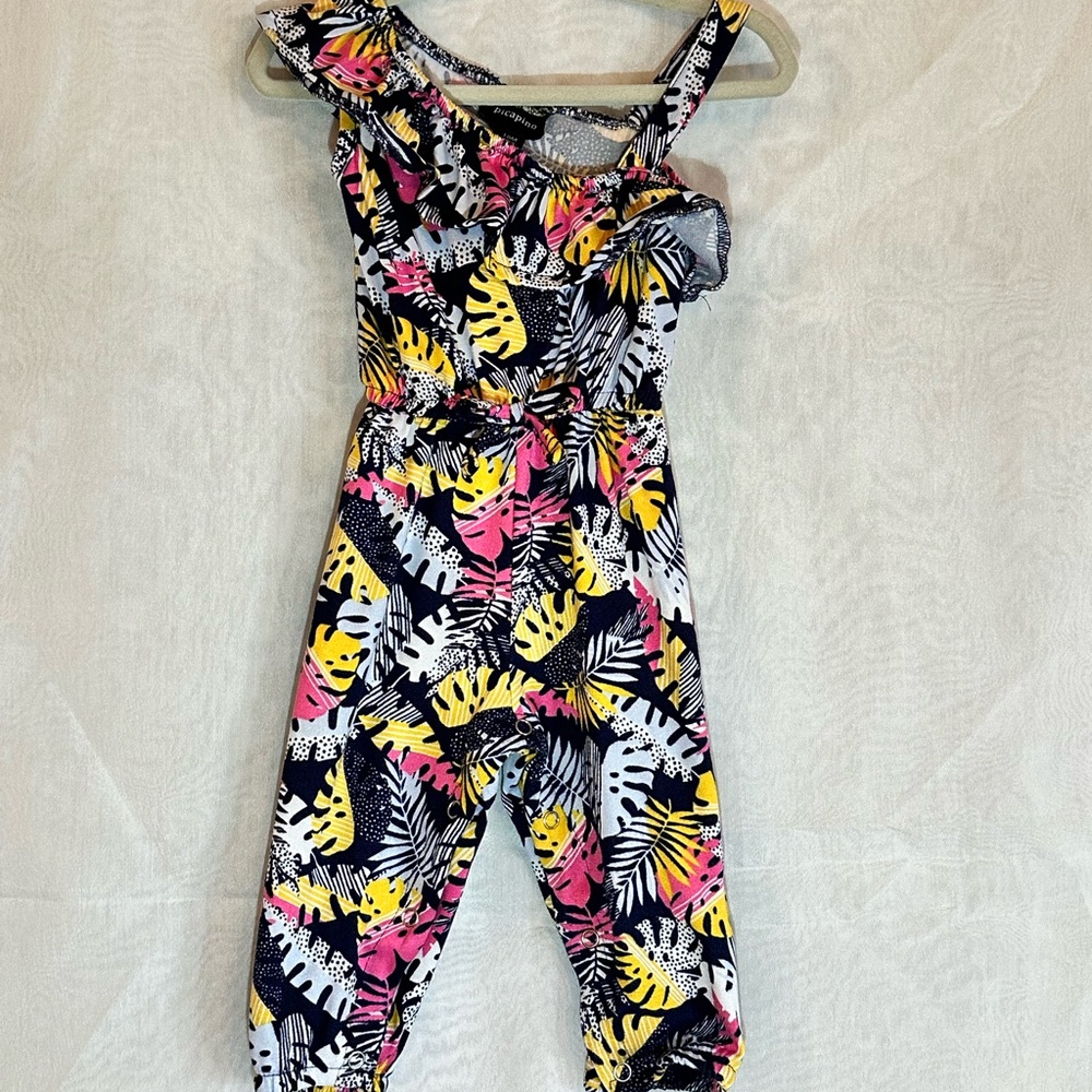 Girls off the shoulder blouse. 18 mo. Has snaps at legs to easily change diaper